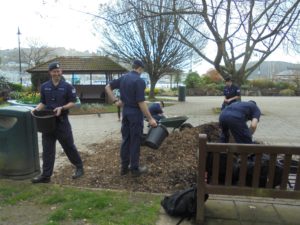 spreading bark mulch